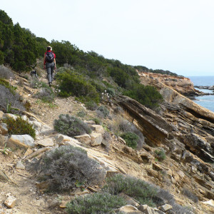 Walking along the coast at Trypiti in springtime