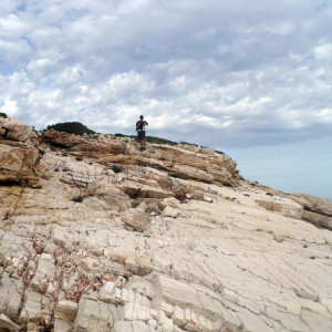 At the white marble rocks off Trypiti beach