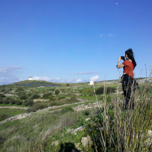 Taking a picture in Lefkes, Paros