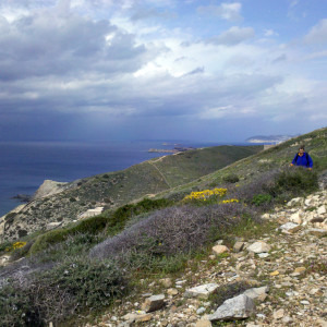 Great views high above the coastline, Antiparos island